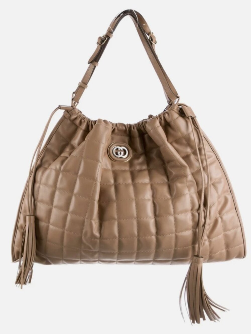 GUCCI Deco Large Quilted Matelasse Leather Tote Bag